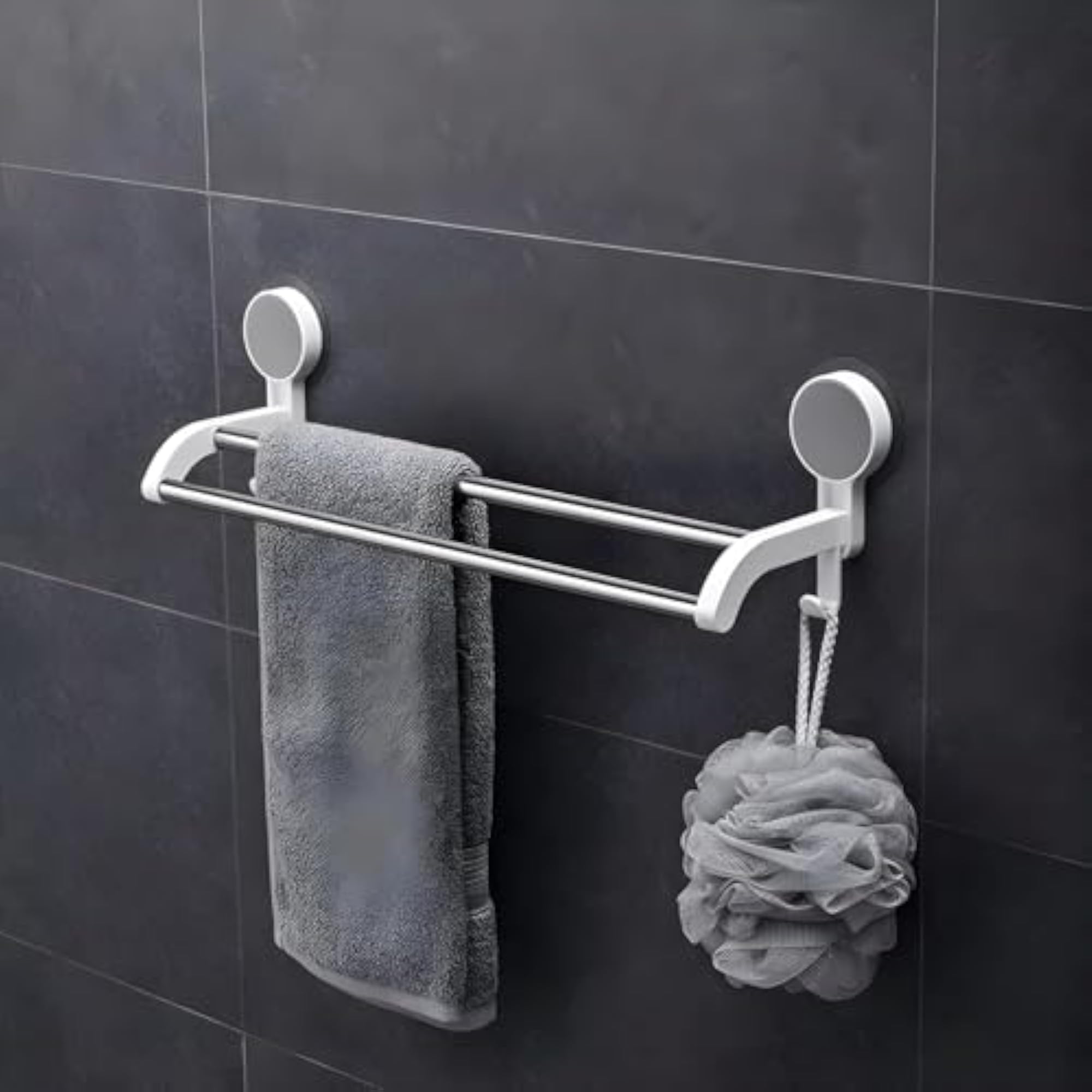 Self Adhesive Stainless Steel Double Towel Rod